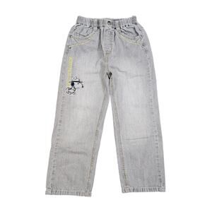 SNOOPY COWBOY KIDS JEANS – SIZE 120/56 – LIGHT GRAY DENIM – EMBROIDERED PEANUTS
